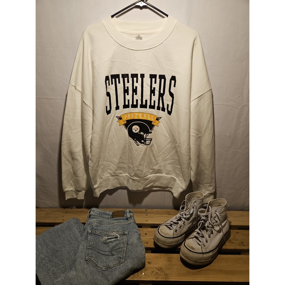Pittsburgh Steelers Gameday Couture Crew Neck Sweatshirt White Size S